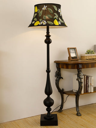 Floren Lampadaire en Bois Et Tissu Classique