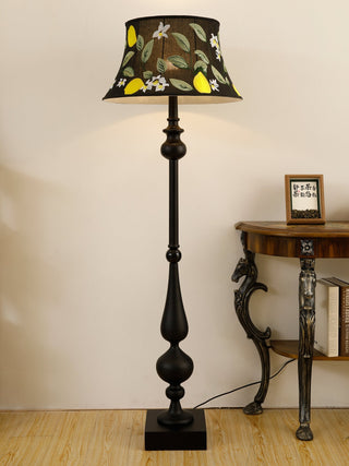 Floren Lampadaire en Bois Et Tissu Classique