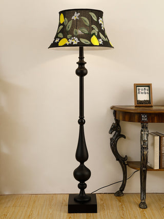 Floren Lampadaire en Bois Et Tissu Classique