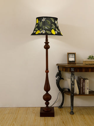 Floren Lampadaire en Bois Et Tissu Classique