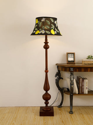 Floren Lampadaire en Bois Et Tissu Classique