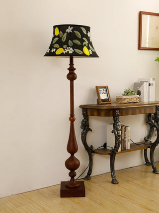 Floren Lampadaire en Bois Et Tissu Classique