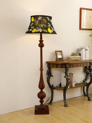 Floren Lampadaire en Bois Et Tissu Classique