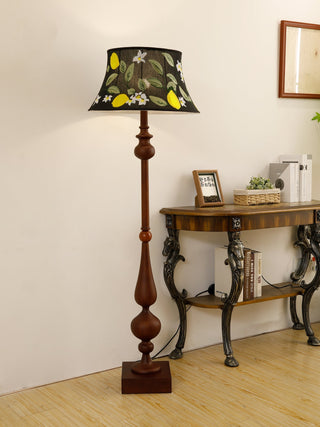 Floren Lampadaire en Bois Et Tissu Classique