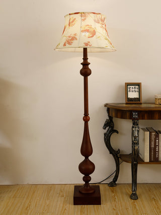 Floren Lampadaire en Bois Et Tissu Classique