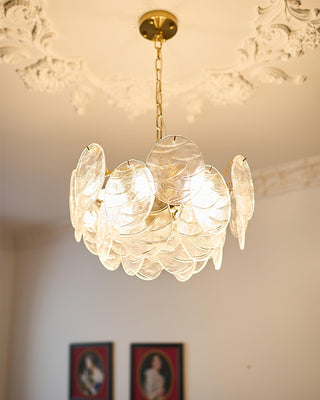 Leaf Lustre Vintage Élégant en Verre