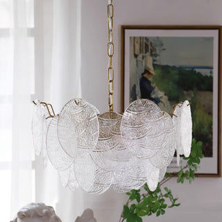 Leaf Lustre Vintage Élégant en Verre
