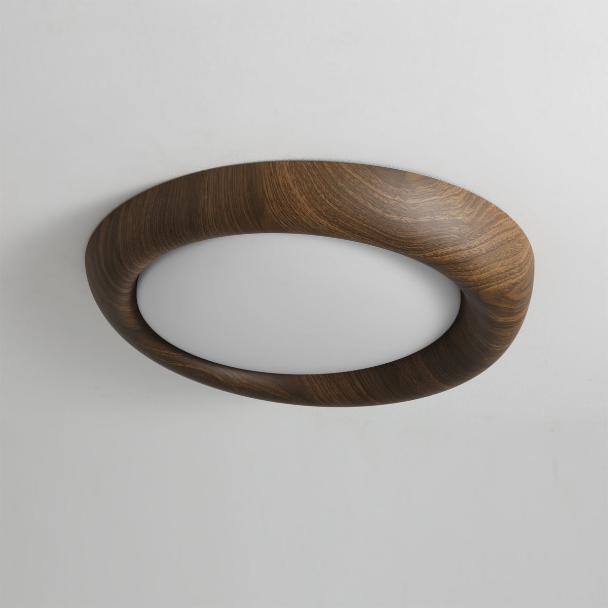 Detail shot of the light's curved metal and acrylic frame.