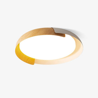 Solara Plafonnier Rond Acrylique Bois Doux Minimaliste-Luire