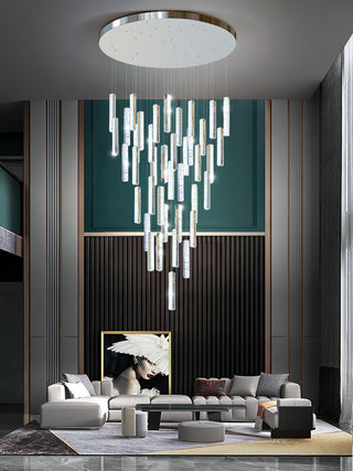 Lustra Lustre Villa Forci Suspension Argentée Moderne