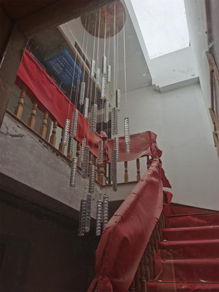 Lustra Lustre Villa Forci Suspension Argentée Moderne