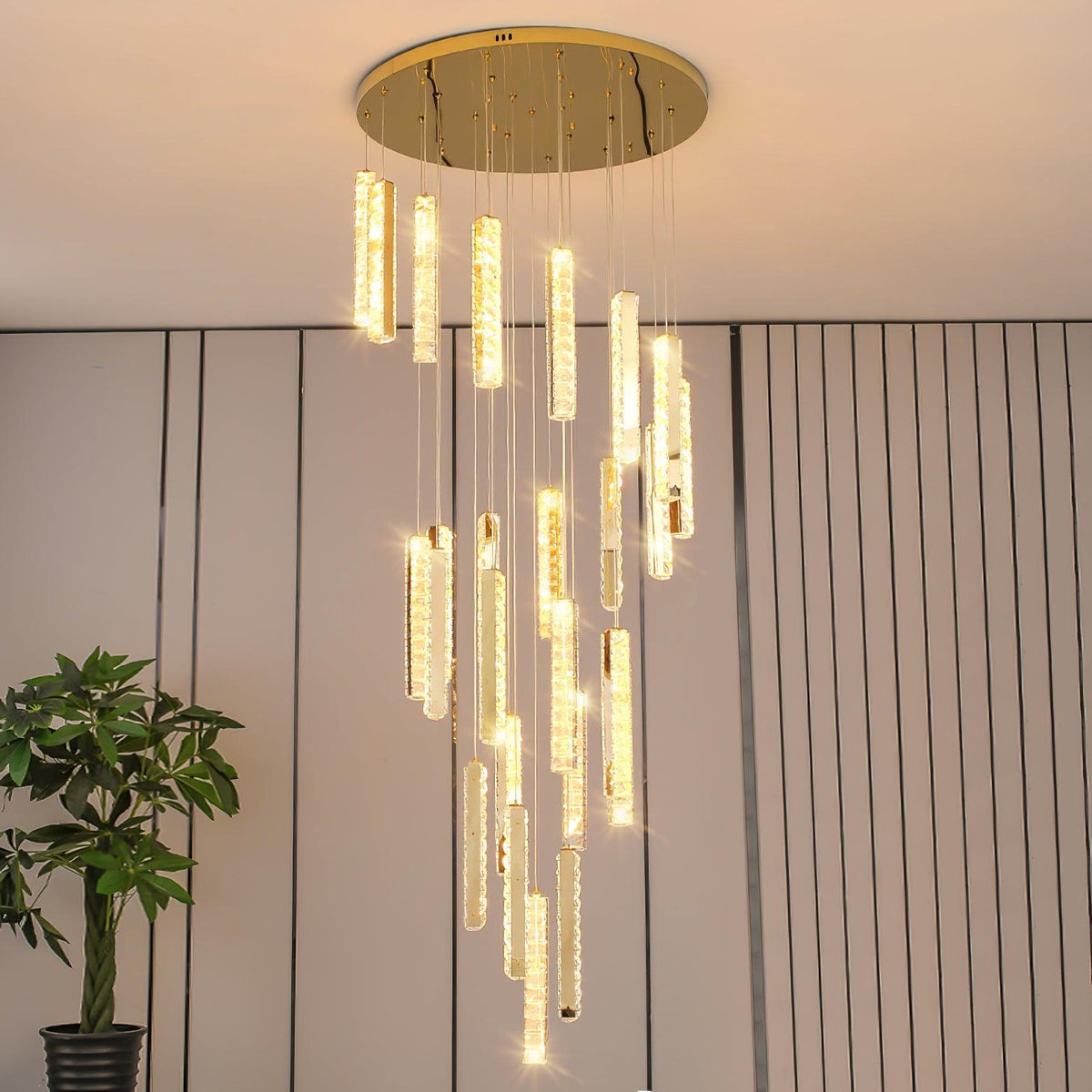 Iselenna Lustre Villa Forci Suspension Argentée Moderne