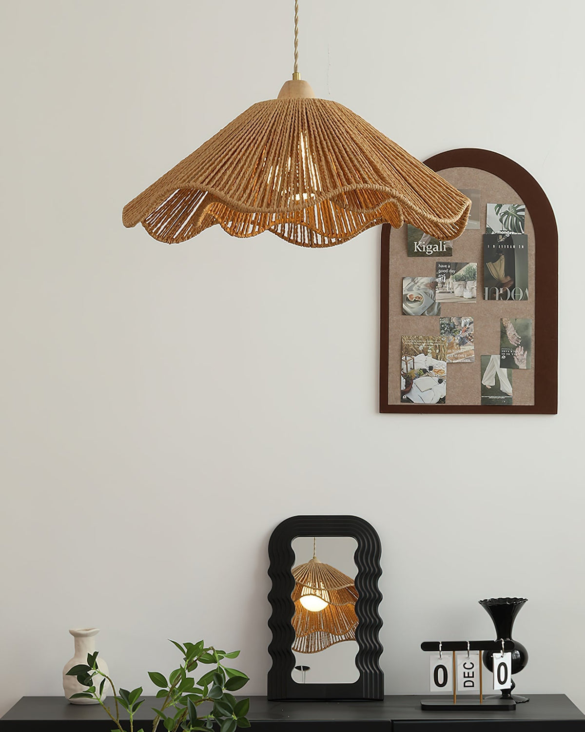 A view from underneath the Vilna Pendant Light, showing the bulb placement.
