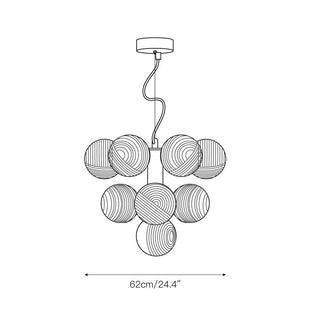 Alnorel Lustre Métal Verre Créativité Individuelle 10 Lumières