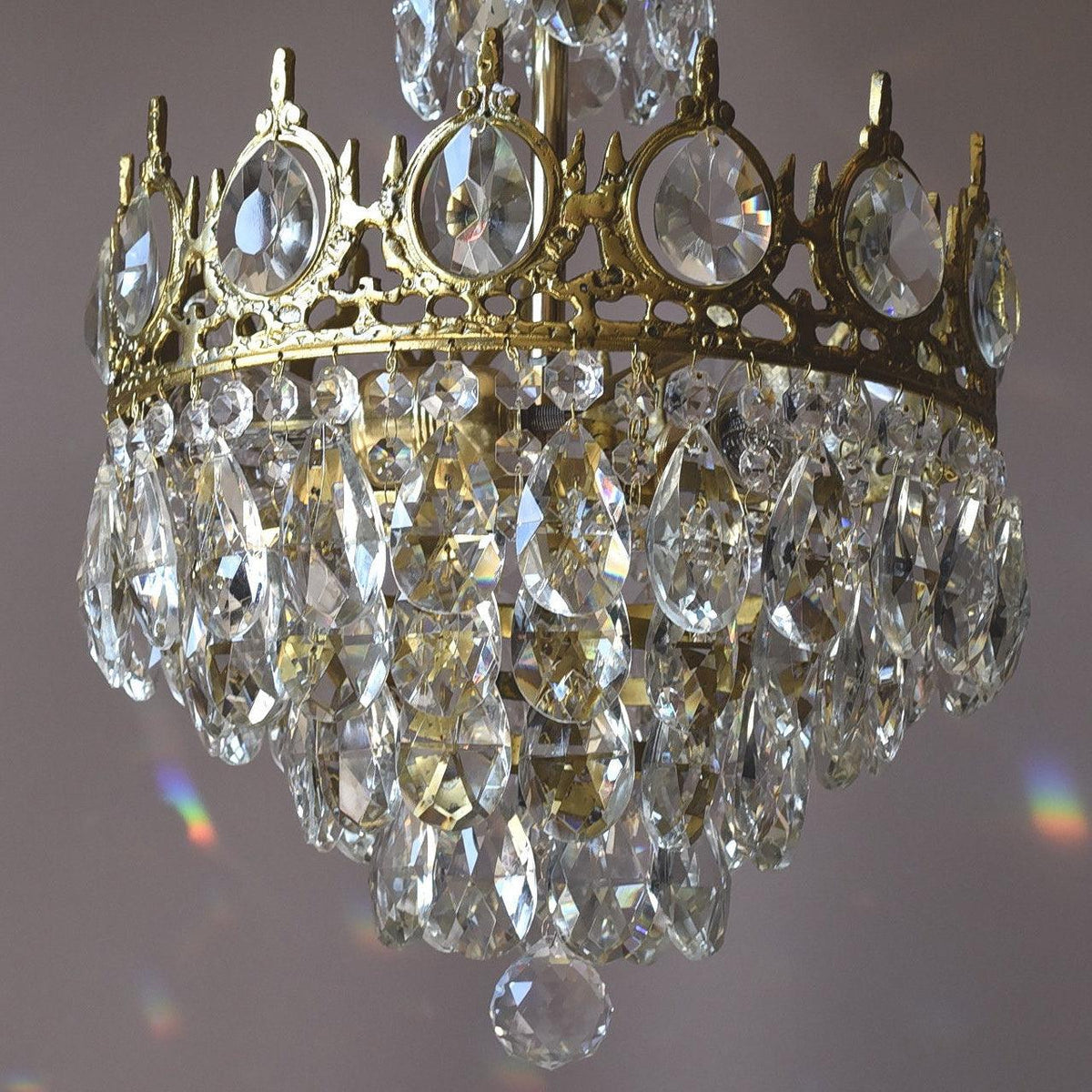 Kellessa Suspension Lampe Gouttelettes de Cristal Vintage