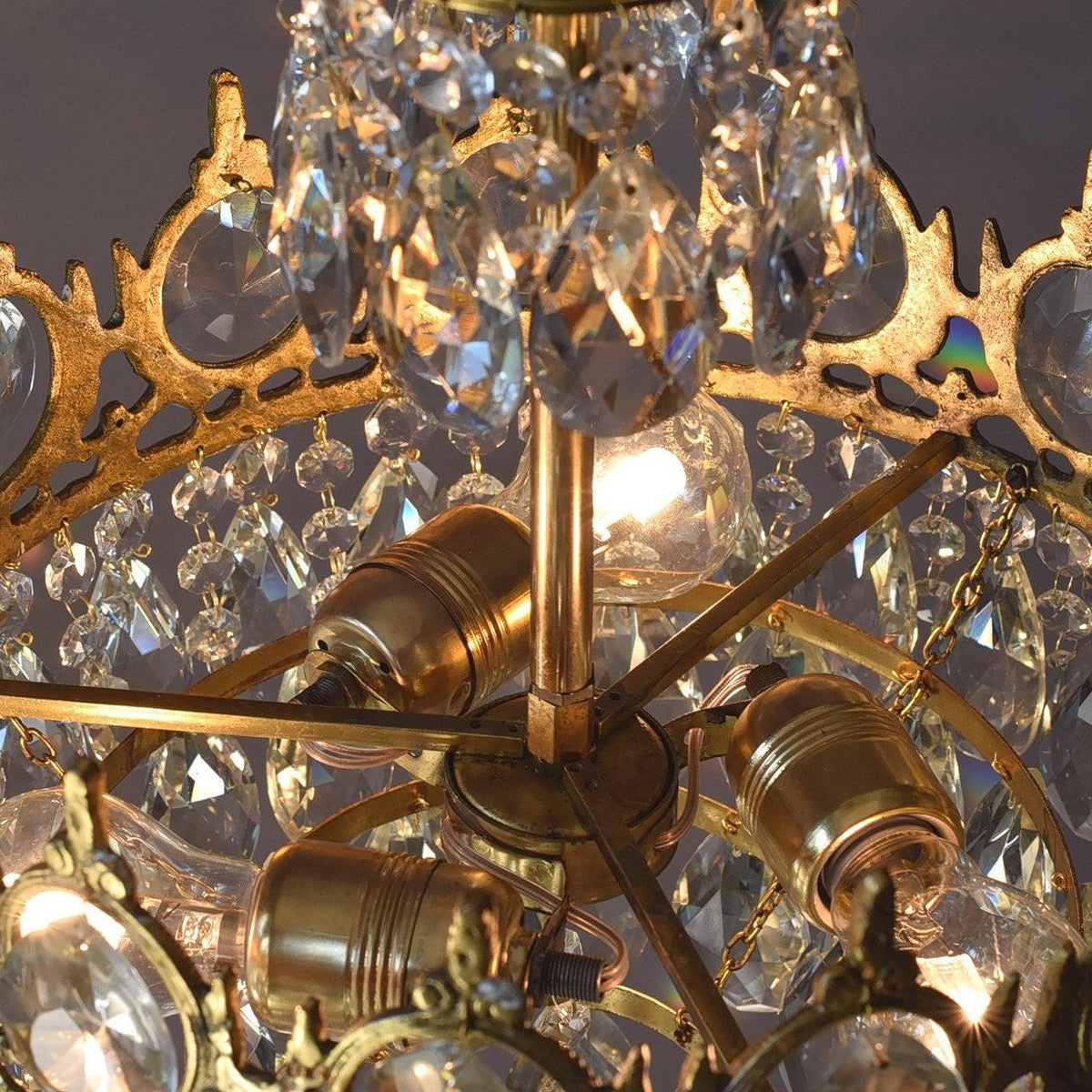 Kellessa Suspension Lampe Gouttelettes de Cristal Vintage