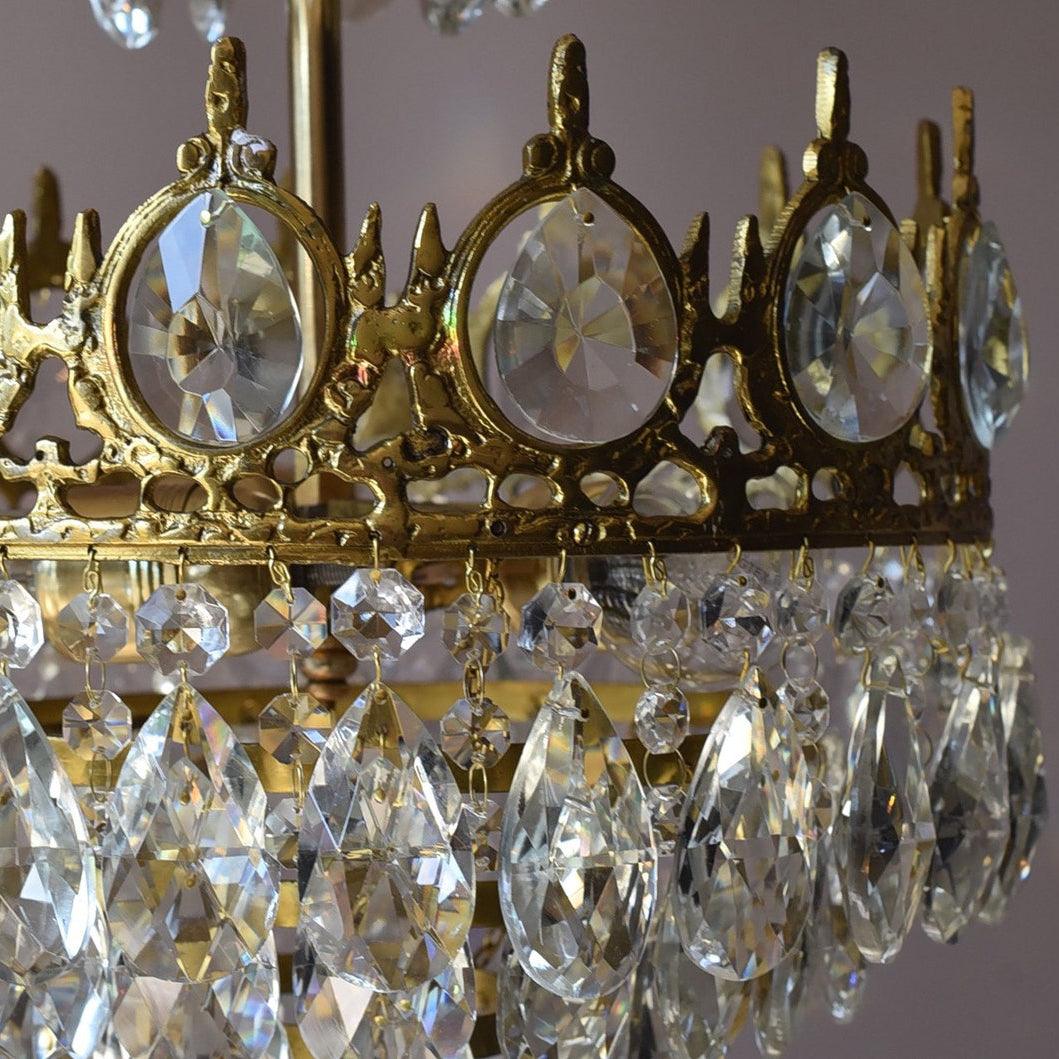 Kellessa Suspension Lampe Gouttelettes de Cristal Vintage