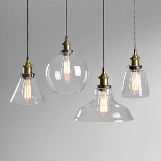 Siroven suspension Industriel en Verre. Clair/Ambre/Gris Fumé-Luire