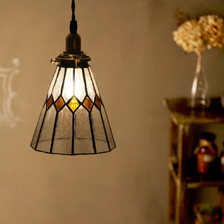 Tiffany Suspension Luminaire LED Vintage Métal/Verre Chambre/Salon