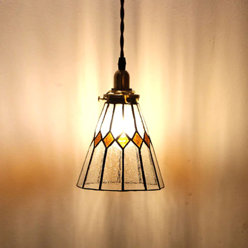 Tiffany Suspension Luminaire LED Vintage Métal/Verre Chambre/Salon