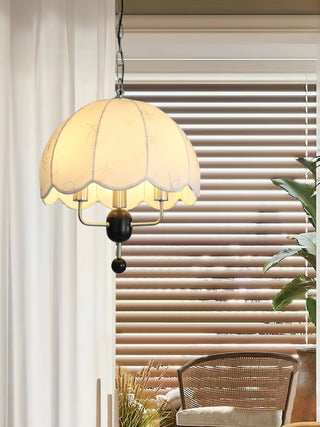 Ervaren Vintage Floraison Tissu Bois Pendentif Lampe