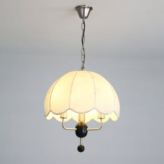 Ervaren Vintage Floraison Tissu Bois Pendentif Lampe
