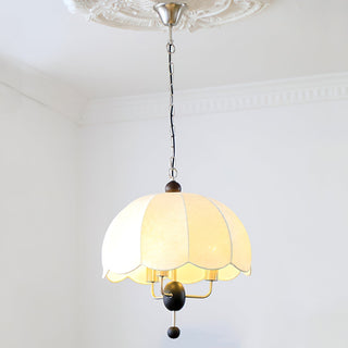Ervaren Vintage Floraison Tissu Bois Pendentif Lampe