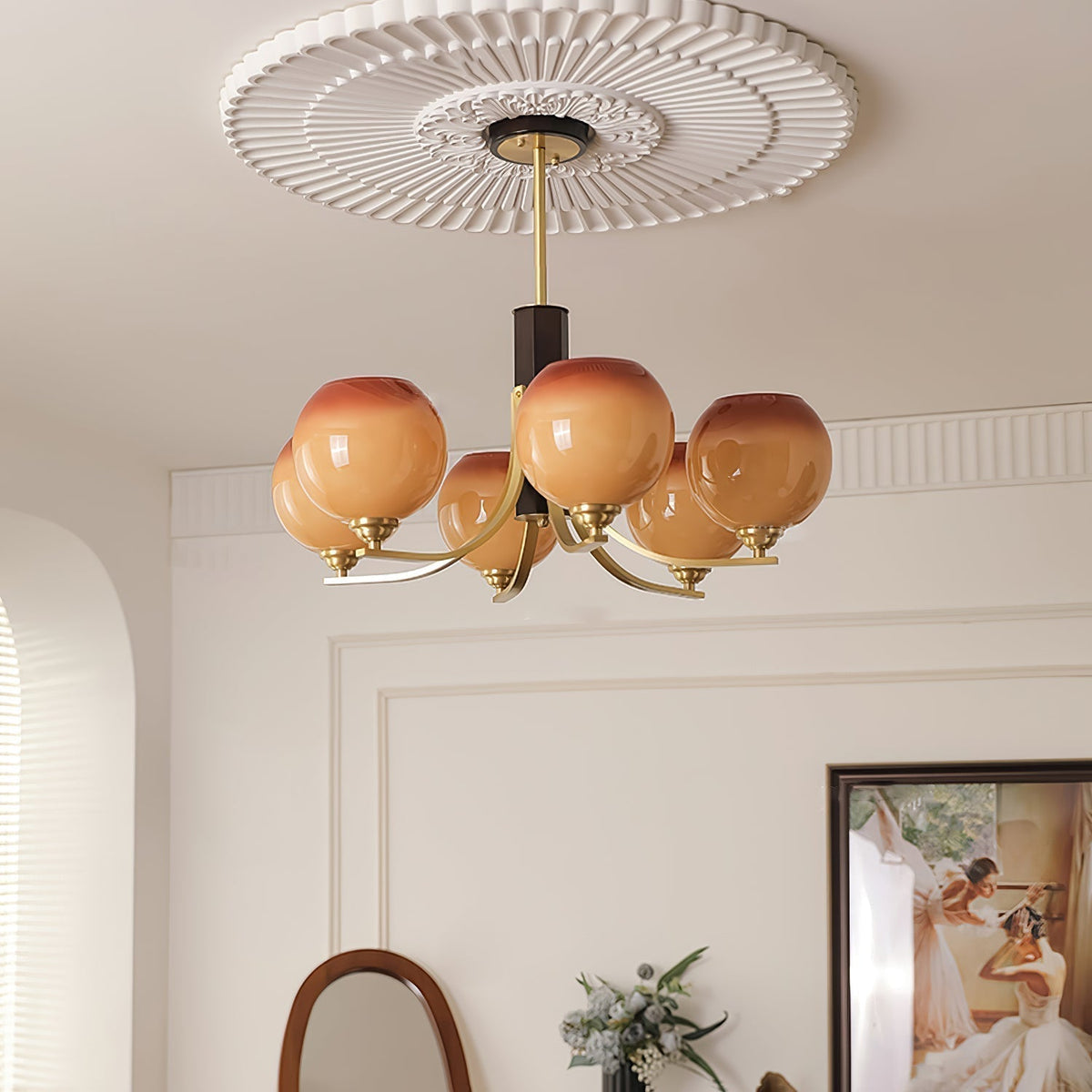 Cedio Lustre Vintage Caramel Globe