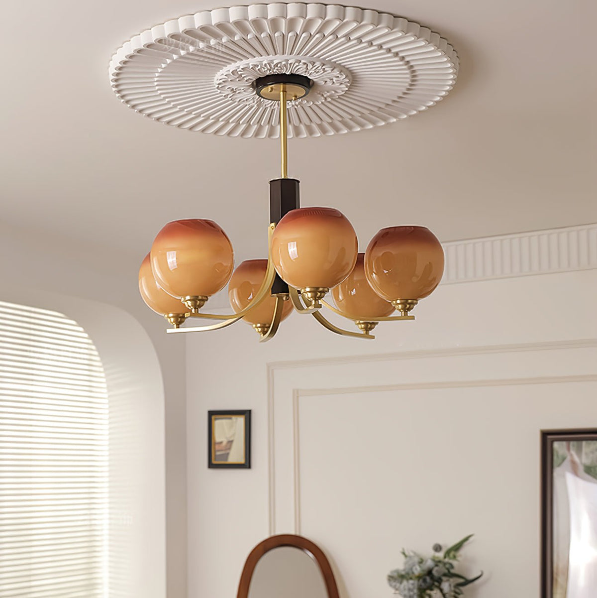 Cedio Lustre Vintage Caramel Globe