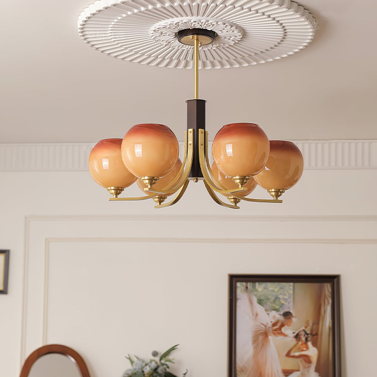 Cedio Lustre Vintage Caramel Globe