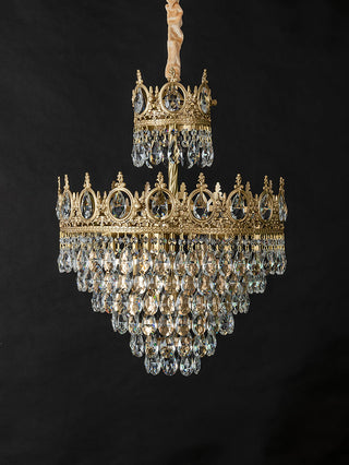 Lustra Suspension Lampe Gouttelettes de Cristal Vintage