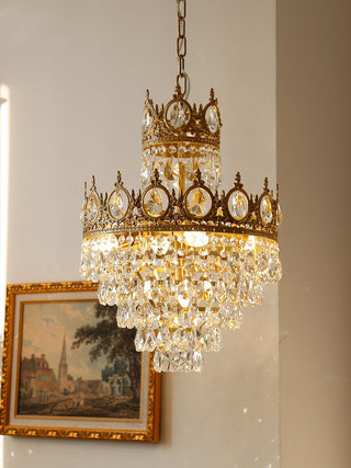 Lustra Suspension Lampe Gouttelettes de Cristal Vintage