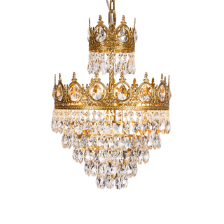 Lustra Suspension Lampe Gouttelettes de Cristal Vintage