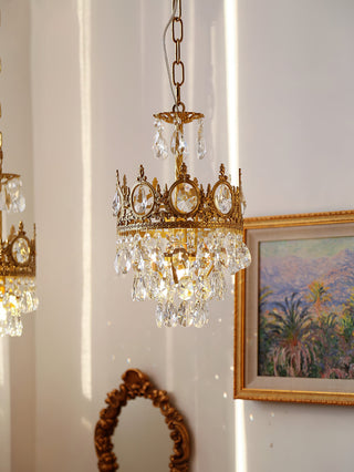 Lustra Suspension Lampe Gouttelettes de Cristal Vintage
