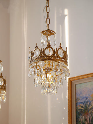 Lustra Suspension Lampe Gouttelettes de Cristal Vintage