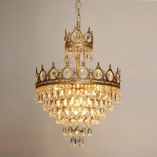 Lustra Suspension Lampe Gouttelettes de Cristal Vintage