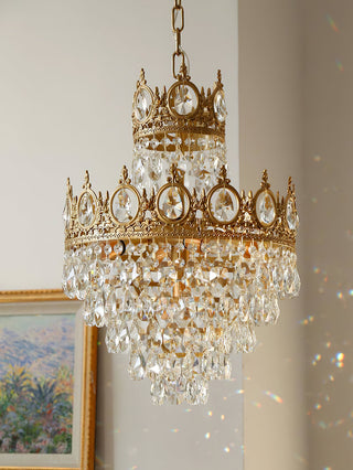 Lustra Suspension Lampe Gouttelettes de Cristal Vintage