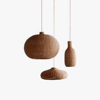 Solvice Vintage Rotin Pendentif Lampe