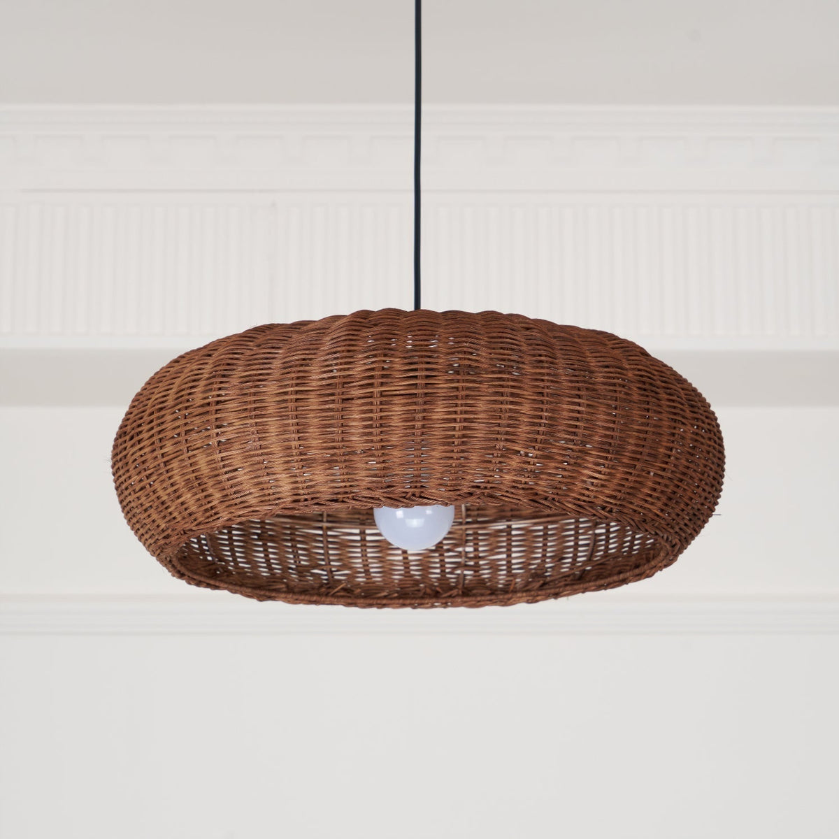 Solvice Vintage Rotin Pendentif Lampe