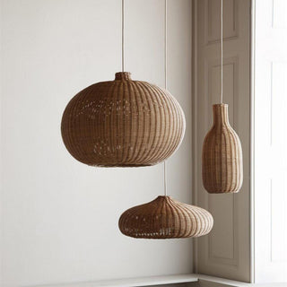 Solvice Vintage Rotin Pendentif Lampe
