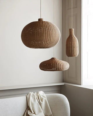 Solvice Vintage Rotin Pendentif Lampe