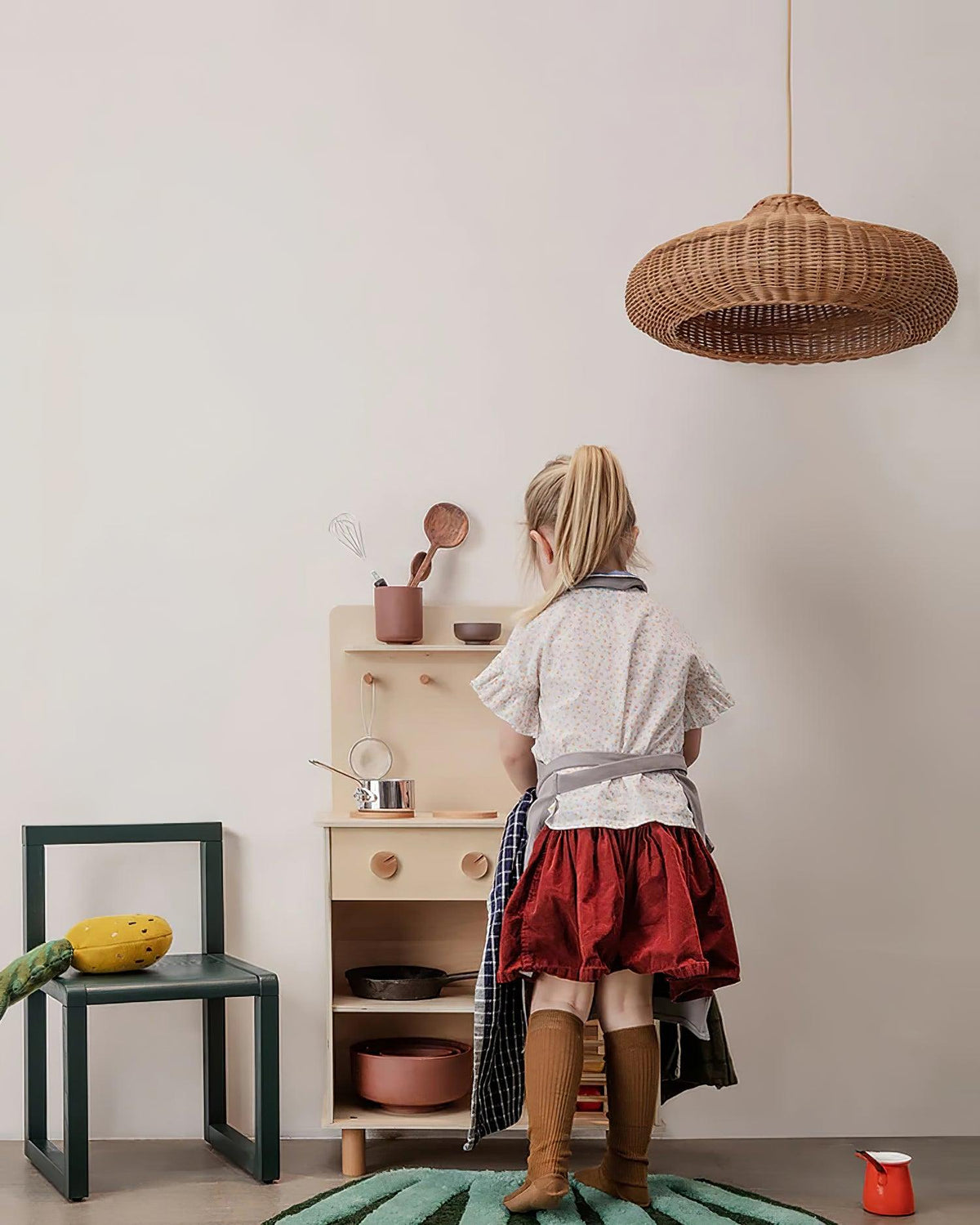 Solvice Vintage Rotin Pendentif Lampe