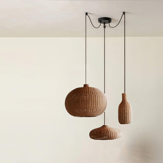 Solvice Vintage Rotin Pendentif Lampe