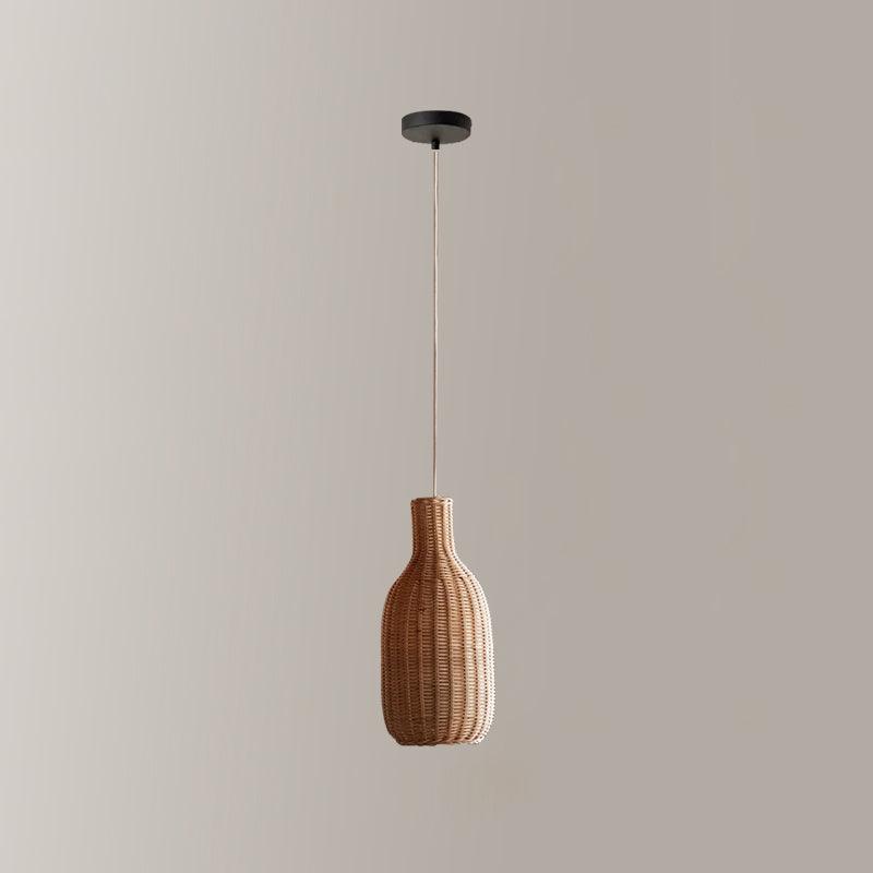 Solvice Vintage Rotin Pendentif Lampe