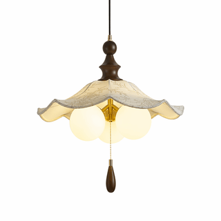 Vintage Scalloped Floral Pendant Light-Neutral Decor