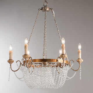 Alzoros Lustre Cristal Bois Luxe Postmoderne