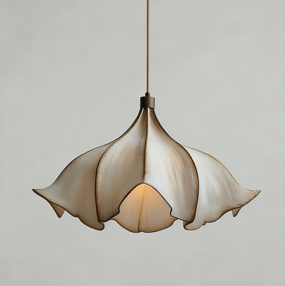 Close-up view of the Viscontea Pendant Light's webbed PETG texture.
