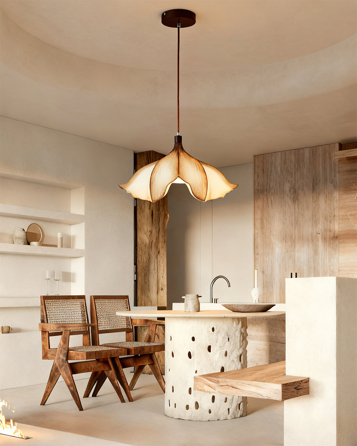 View from below the Viscontea Pendant Light, showing the bulb socket area.