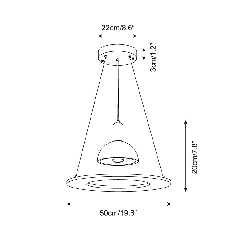 Ritta Travertine Dome & Ring Pendant Lamp - Neutralighting