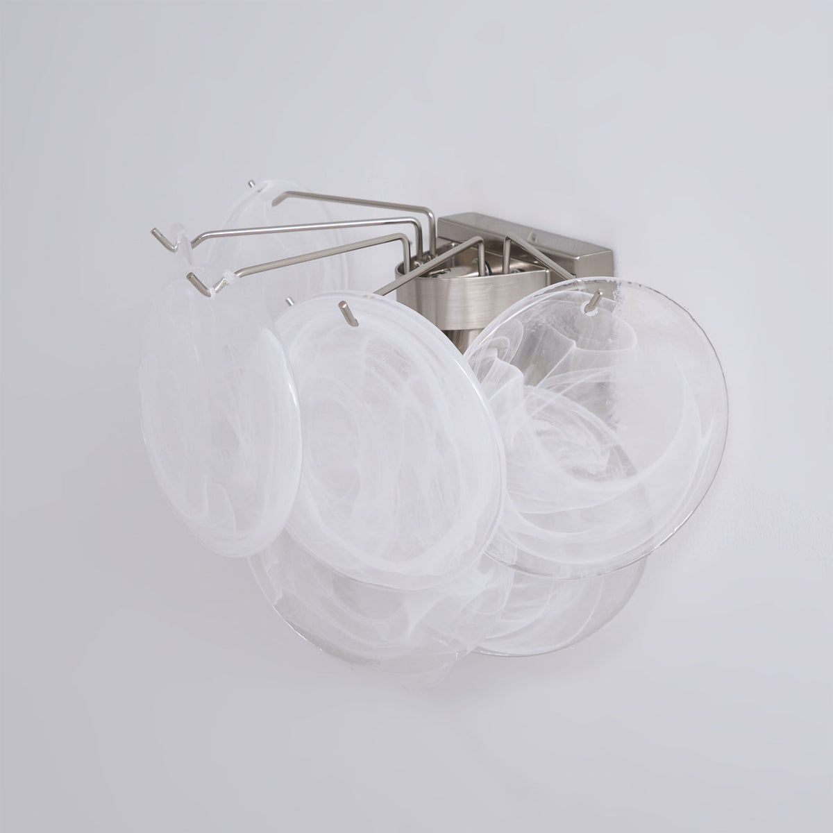 The Vistosi Disc Wall Lamp unlit, showing the glass texture.
